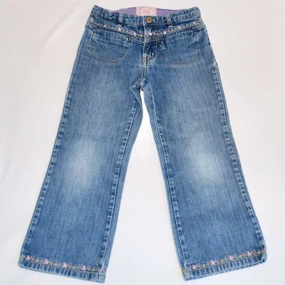 Gap Denim Jeans with Embroidered Flowers - Size 5