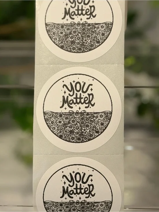 You Matter Floral Encouragement Stickers 2 Inch Round Labels 200 Pack