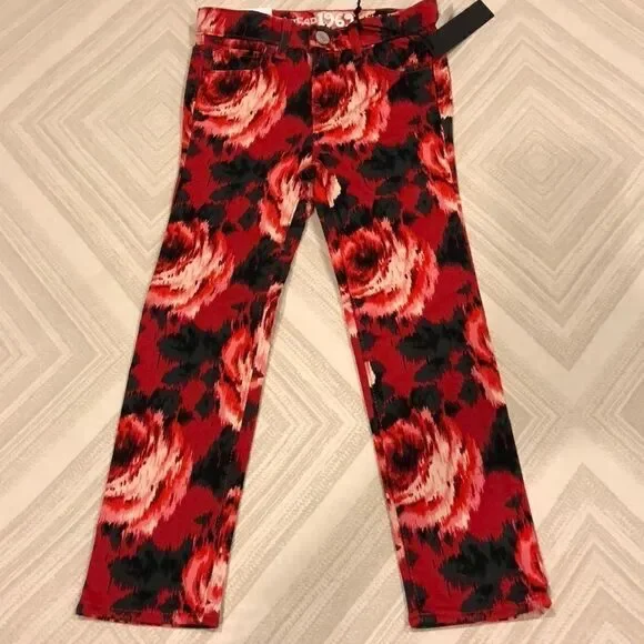 Gap Girls Mini Skinny Adjustable Waist Holiday Wear Rose Jeans Size 5