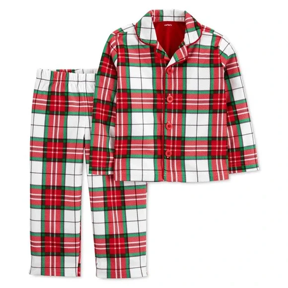 Carter's Christmas Toddler Boys 2-pc. Pant‎ Pajama Set - 3t - Red Plaid
