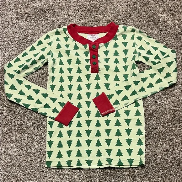 Hanna Andersson Boys Christmas Tree Long Sleeve Pajama Top Size‎ 10