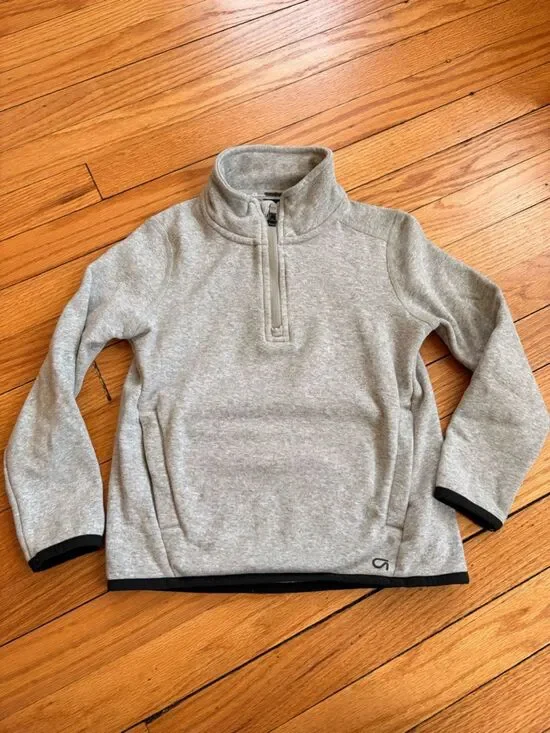 GAP Kids Light Gray Half Zip Pullover Sweater XS Youth Activewear Preppy