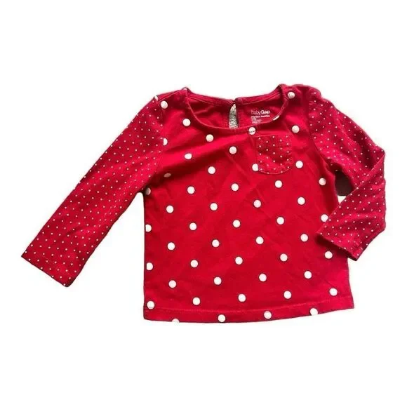 Baby Girls Gap Playtime Favorites Polka Dot Long Sleeve Top - Sz 12-18 mo
