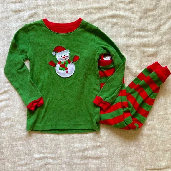 Christmas Snowman Pajama Set, Stripes, Unisex,‎ 3T