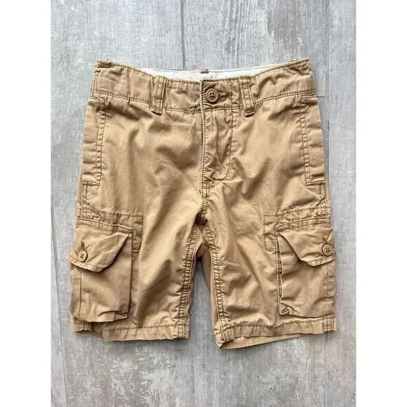 Gap Kids Boys Cargo Shorts Khaki Camel Chino Tan Everyday Casual 6 Regular