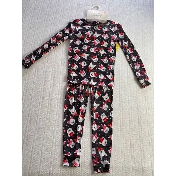 René Rofé Girl SIZE 10 Dog Soft & Cozy Pajama & Scrunchie Se