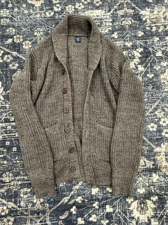 GAP Men's Shawl Collar Button Cardigan - Gray Heather