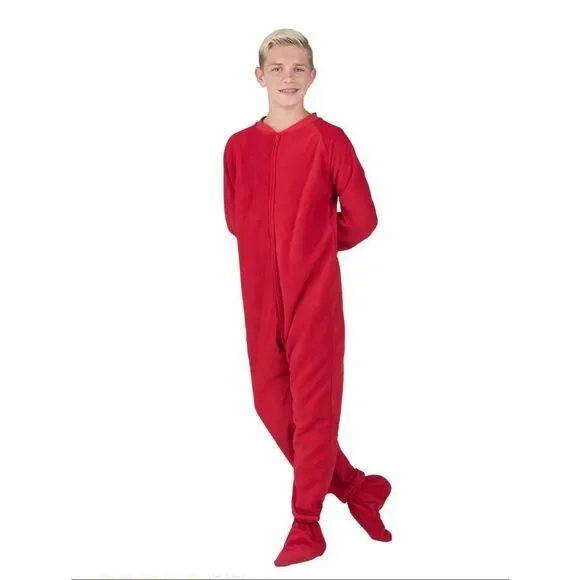 BRIGHT RED KIDS FLEECE ONESIE