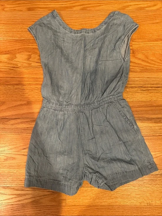 GAP Girls' Chambray Short Romper - Light Blue Size M