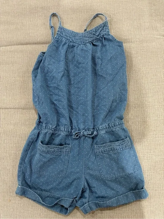 GAP Blue Dot Chambray Girls' Romper
