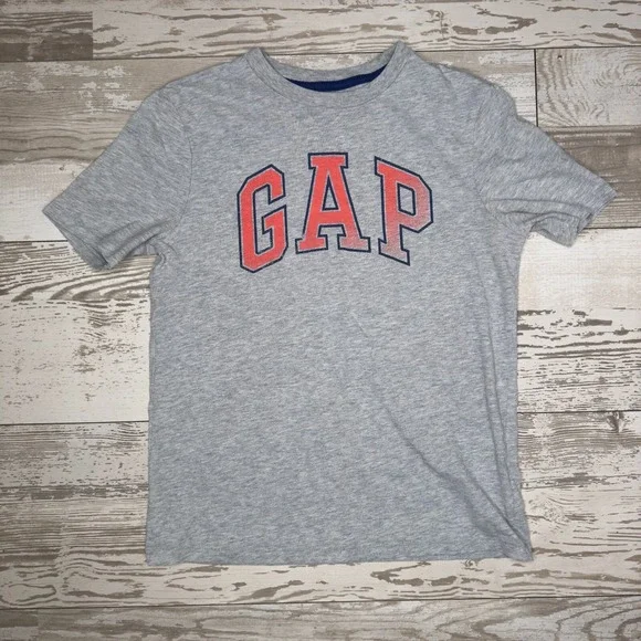 Gap Kids Gray Logo T-Shirt Boys Medium Short Sleeve Casual Tee