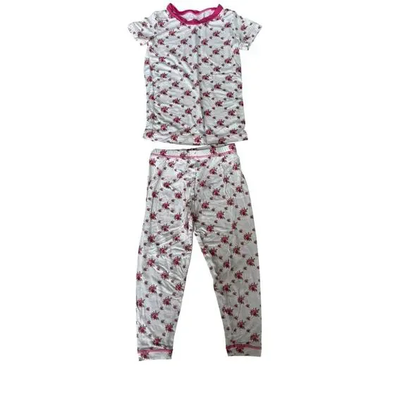 Kickee Kids Floral Print Short Sleeve Pajama Set Size 2T