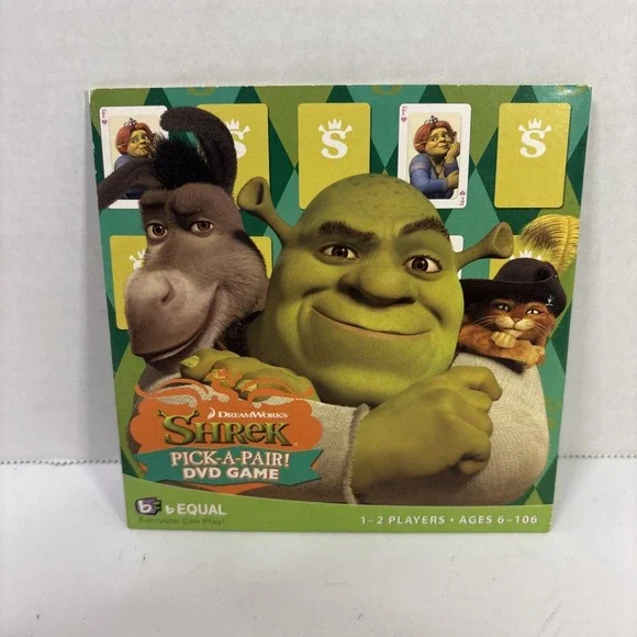 DreamWorks Shrek Pick-A-Pair DVD Game bEQUAL 2007 Interactive Memory Match Game