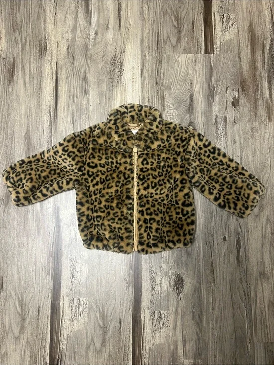 Baby Gap Leopard Faux Fur Zip Jacket Coat 18-24 Months Girl Toddler Cheetah
