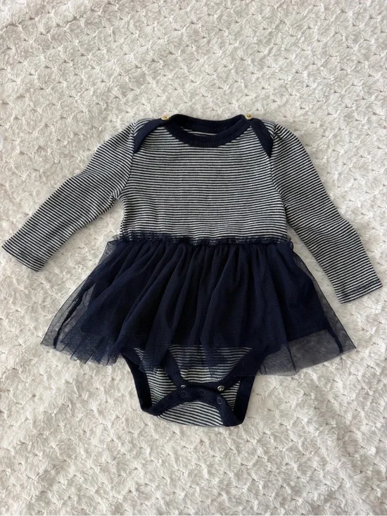 Baby GapTutu One-Piece Bodysuit in Navy and White Stripes