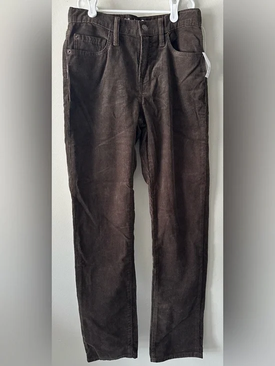 NWT GAP kids boys 16 slim brown adjustable waist 100% cotton corduroy pants