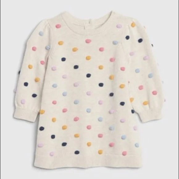 Gap Baby Popcorn Sweater Dress girl 0/3m