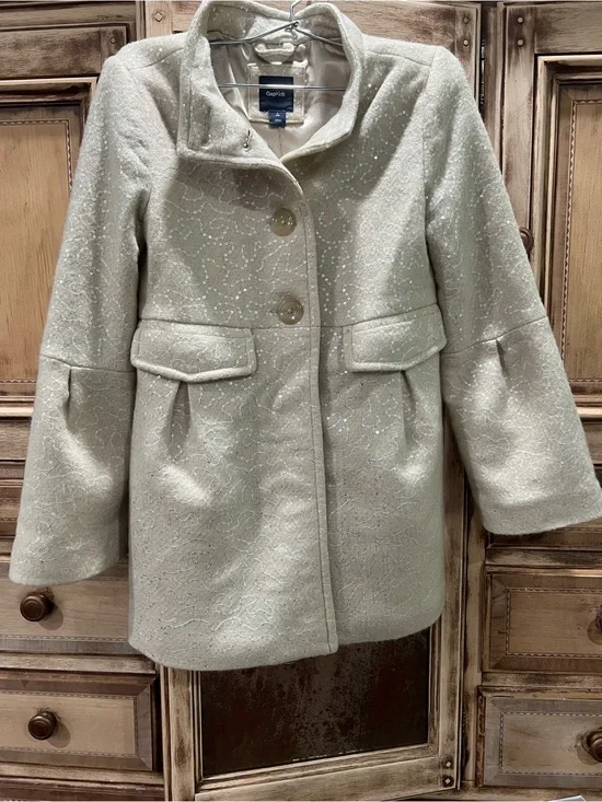 Elegant Cream Sequin-Embellished Coat by GapKids