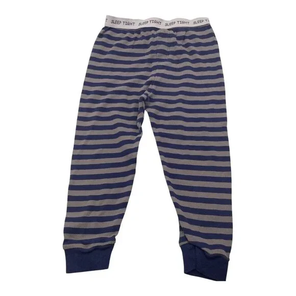 Sleep Tight Pajama Pants Grey & Blue Baby Girl Sz 24M‎ Striped Elastic Waistband