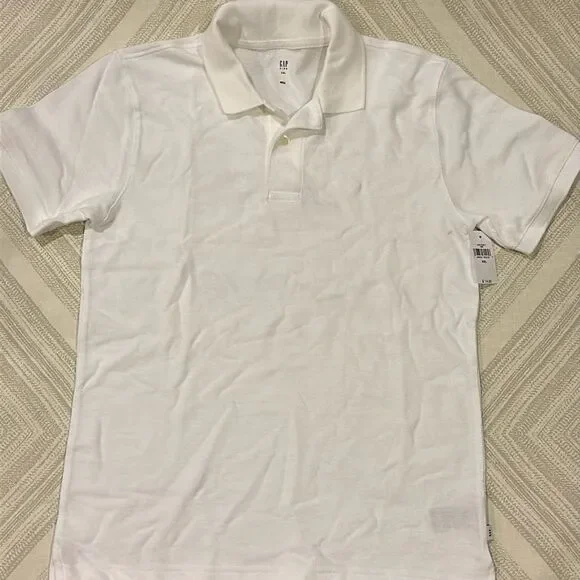 Gap Boys White Short-sleeve Collared Shirt, Size XXL