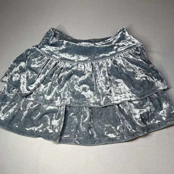Girls Gap Size 8 Medium Kids Velvet Blue‎ Tiered Mini Skirt Youth