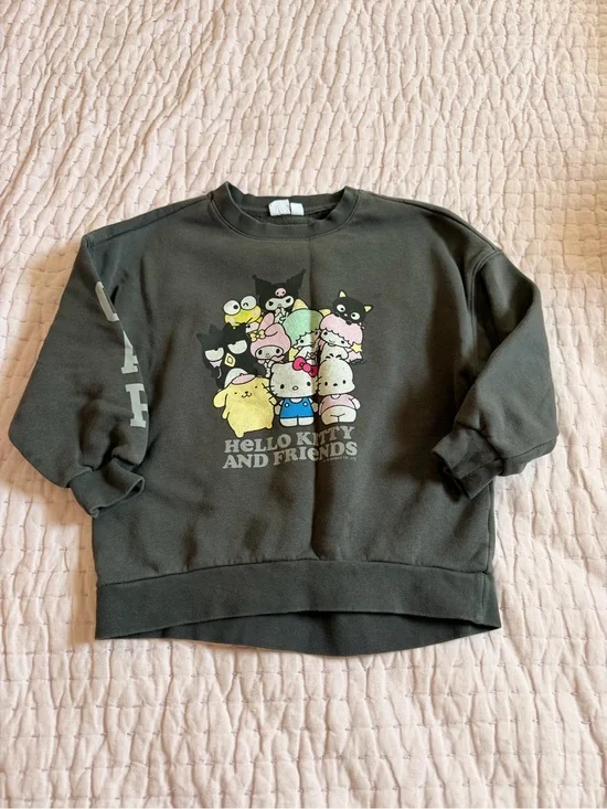 GAP Black Hello Kitty & Friends Pullover Sweatshirt with Pastel Characters