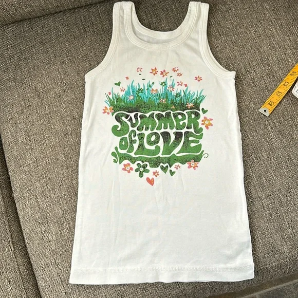 Gap Kids girls Summer of Love Bling White Tank Top Size 8