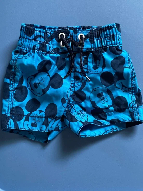Baby Gap Blue and Black Disney Print Swim Trunks