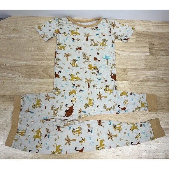 Little Sleepies Disney Simba's OG Lion King Pants T-Shirt Set Pajama Size 3T