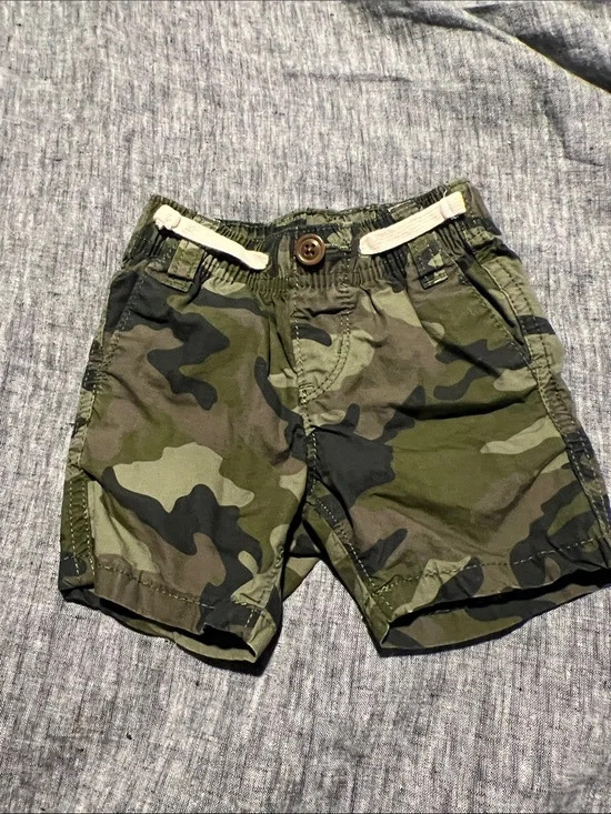 GAP Boys Camouflage Cargo Shorts - Green, Black