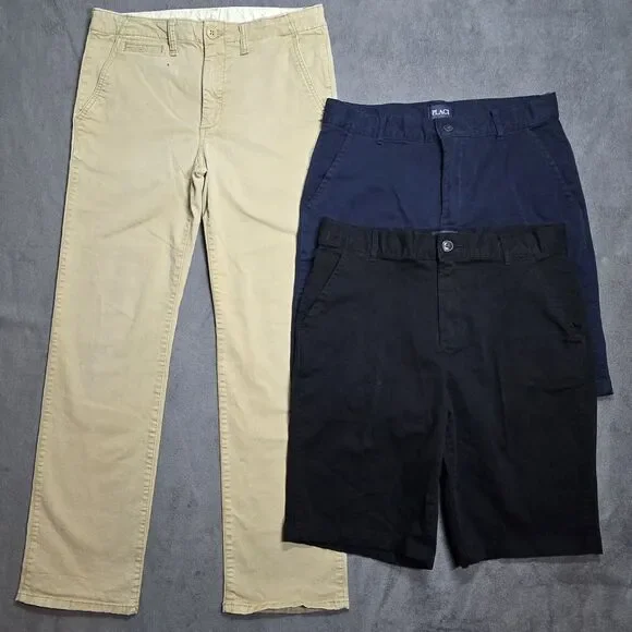 Gap & Children's Place Boys Sz 12 Husky Pants Shorts Bundle  Navy Blue Black