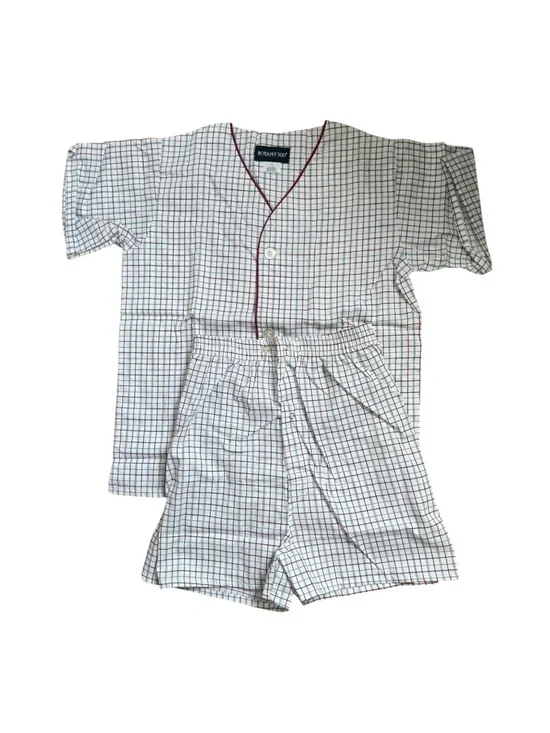 Vintage Botany 500 Boys/Kids Short‑Sleeve Check Lounge Pajama Set Size 16 NWT
