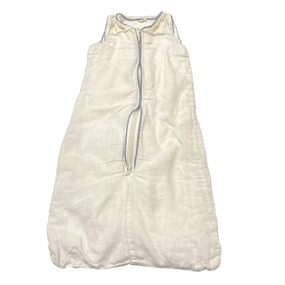 De Buci Sleep Sack White 100%‎ Linen Bamboo Fleece Lining 0-3 Months Natural