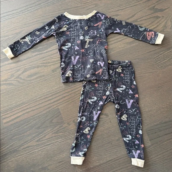 Burt’s Bees Baby Sidewalk Chalk Organic Cotton Pajama Set 3T EUC