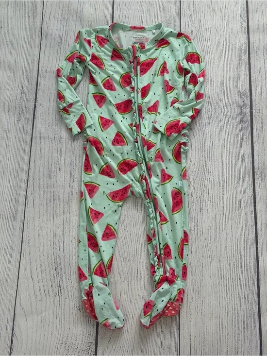 Posh Peanut Bamboo Mellony Footie Ruffled Zippered One Piece Size 12-18 months