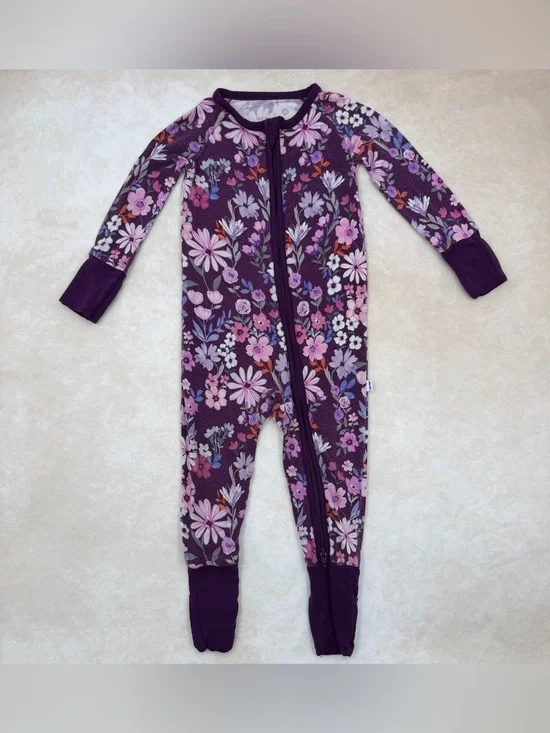 Little Sleepies Purple Floral Zippy