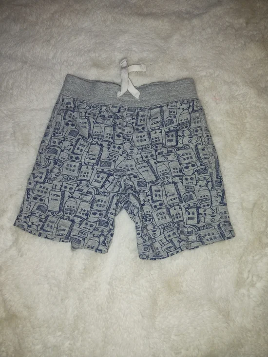 GAP Grey Shorts with Navy Robot Print