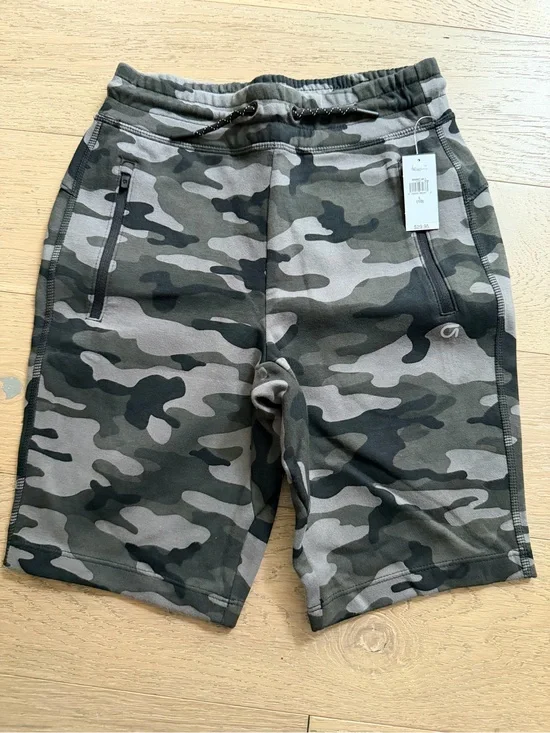 Gap Boys Camo Athletic Shorts Size L (10) Gray Camouflage Drawstring