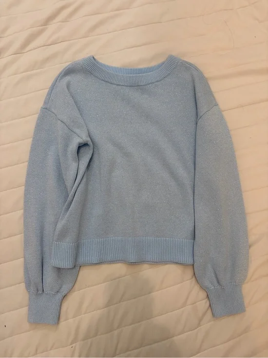 GAP Light Blue Sparkle Crewneck Sweater