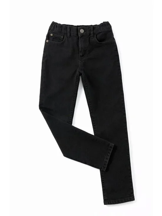 GAP Denim Boys Size 12 Black Jeans Original Fit Elastic Waist Adjustable Youth