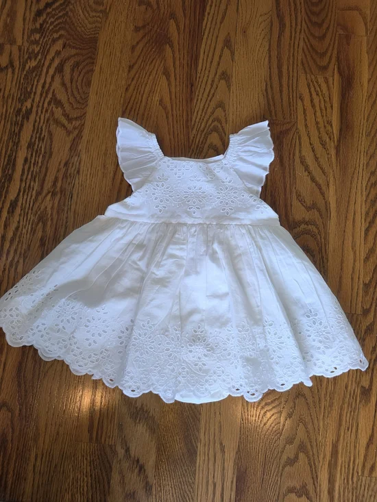 GAP White Eyelet Flutter Dress Baby