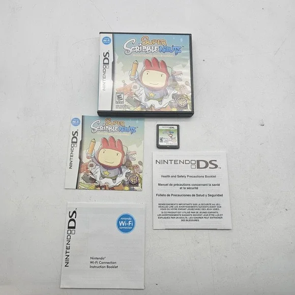 Super Scribblenauts Nintendo DS Complete CIB Game Case Manual WB Games E10+