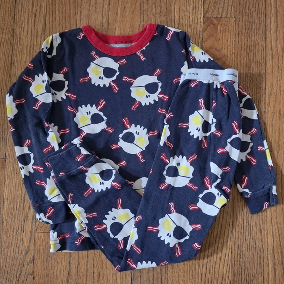 GAP Fun Egg Skull & Bacon Kids Pajama Set Size 5