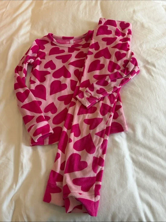 Cat & Jack Pink Heart-Print Pajama Set