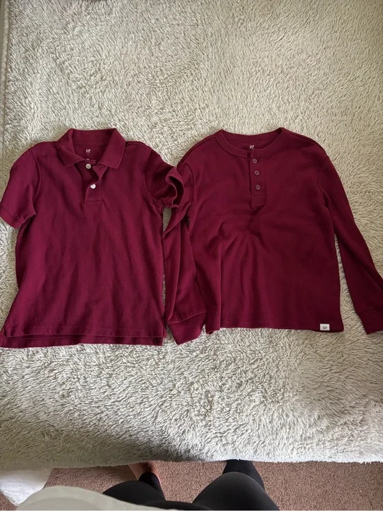 GAP Kids Burgundy Polo and Henley Top Set