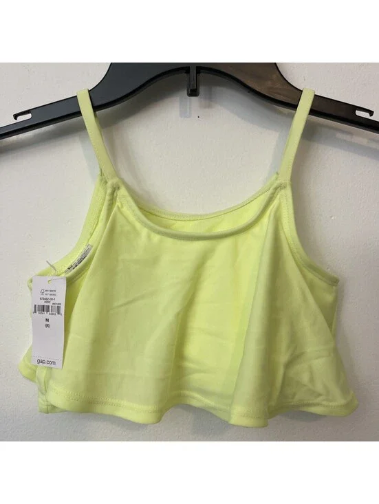 Gap Kids Girls Medium 8 Neon Yellow Ruffled Bikini Swim Top NWT! A2223