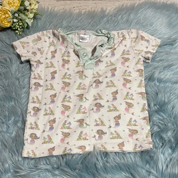Baby Loren Mermaids and Friends Pajama Top sz 5Y