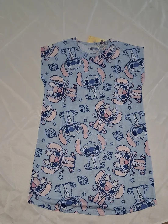 NWT Girls Sz. 10 Stitch Pattern Light Blue Sleeveless Nightshirt