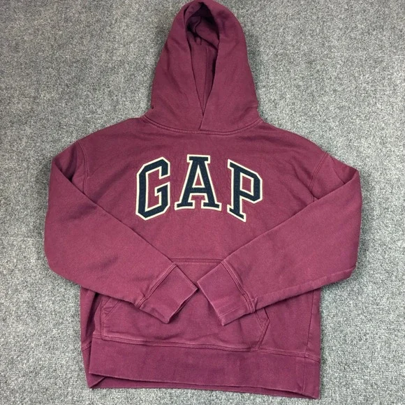Gap Kids Burgundy Maroon Arch Logo Fleece Pullover Hoodie XXL 14-16 Husky