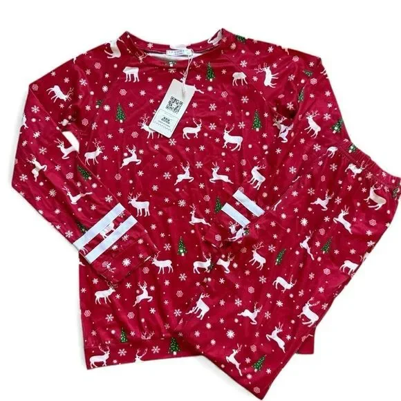 NWT Youth Ekouaer Unisex Christmas Holidays Reindeer Pajamas - Sz 3/4